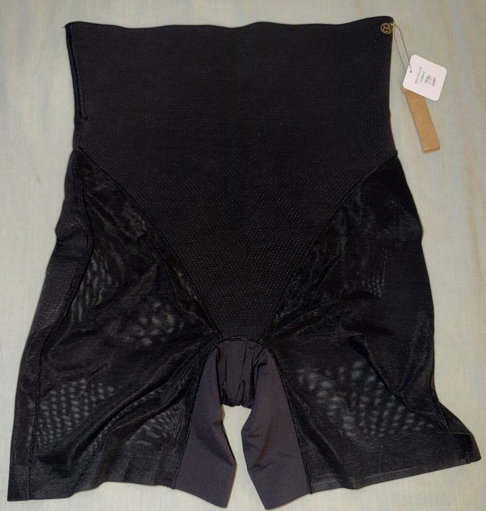 SHAPELLX Shapewear High Waisted Shorts Womens XL Black Tummy Control Mesh
